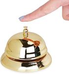 Ciieeo Desk Bell Service Bell Ring Bell with Metal Anti-Rust Construction 3.35 Inch Diameter Call Bells for Hotels Restaurants Reception Areas Office Supplies(Gold)