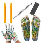 Stainless Steel Acupressure Massage Stick with Reflexology Map Socks and and Gloves Tool Set – Manual Trigger Point Therapy for Foot Pain Relief, Deep Tissue Meridian Massage, Men Size, Green