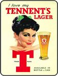 Tin Sign Vintage Retro Man Cave Bar Pub Shed Novelty Gift Aluminium Metal Tin Wall Décor Sign - Scotland Scottish T Tennents Beer Lager Drink Advert, Multicolor