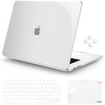 iCasso Compatible with MacBook Air 15 inch Case 2023 2024 M2 M3 Chip Model A2941 A3114, Hard Shell Case with Screen Protector TPU Keyboard Cover, Clear