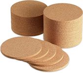 60 Pack 4 inch Coasters for Drinks – Cork Coasters Round Edge Set – Bar Coasters Absorbent Thick Plain Heat Resistant Reusable Saucers for Cold Drinks Wine Glasses Cups Mugs Plants Office Home