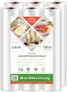 AUSPURE Vacuum Food Sealer, 6 Rolls 28 CM x 6M, Commercial Grade Vacuum Storage Bags, BPA Free, Food Saver for Meal Prep, Compatible with Most Sous Vide & Vac Machines