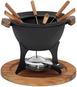 Kela 16644 Set per fonduta, 11 Pezzi, per 6 Persone, Ghisa, 1 l, Country, Nero, Acciaio Inossidabile, 27,00x27,00x21,50 cm