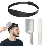 3Pcs Curved Fade Comb, Heat-Resistant Barber Combs, Professional Hair Cutting Combs for Hairstyling, Barber Haircut Tools, Flat Top Comb for Men, Adjustable Fade Guide Haircut Band for Home Salon