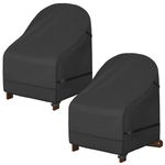 Porch Shield Waterproof Patio Adirondack Chair Cover 2 Pack Fits Outdoor Chairs 28W x 30D x 36H inch, Black