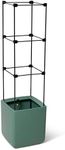 Gardener's Supply Company Oasis Self Watering Tomato Planter with Trellis | 16" High Outdoor Planting Container with Built-in Water Reservoir & Weather-Proof Aluminum Supports - Green