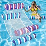 2 Pack Pool Floats Adult - 4-in-1 Pool Floats Hammock, Drifter, Lounge Chair, Saddle, Multi-Purpose Inflatable Non-Stick PVC Material Pool Float for Adult Vacation