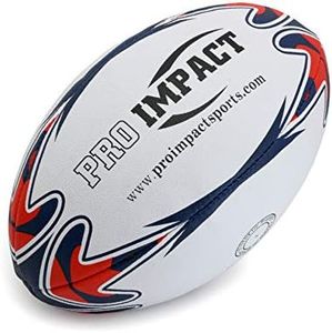 Pro Impact Match Rugby Ball - Professional Grade Ball, Heavy Duty & Durable - Ideal for Long Matches & Gameplay (White, Size 5)