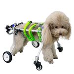 Dog Wheelchair 4 Wheels Dog Wheelchair Full Support, Pet Rehabilitation Cart for Disabled Back/Front Legs, Small/Medium/Large Cat Wheel Rolling Support Tools (Size : Size XS Widen)