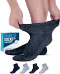 Doctor's Select Diabetic Socks with Grips for Women and Men - 4 Pair | Diabetic Ankle Socks | Gripper Socks | Neuropathy Socks