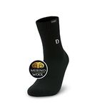 DAKY Waterproof Socks for Men Women - Merino Wool Mid-Calf Thermal Socks - Hiking, Cycling, Outdoor Moisture Wicking Socks (Phantom Plus, X-Small, Black)