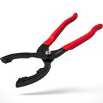 HORUSDY 12" Adjustable Oil Filter Pliers, 20° Angled Jaw Heavy-Duty Oil Filter Wrench, High Carbon Steel Removal Tool with Non-Slip Handles, Fits 64–118mm Filters for Engine and Fuel Systems(‎Red)