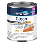 TotalBoat Gleam Marine Spar Varnish, Gloss and Satin Polyurethane Finish for Wood, Boats and Outdoor Furniture (Satin Low-Sheen Pint)