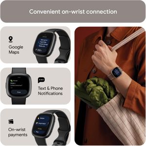 Fitbit Versa 4 Smartwatch – Black Fitness Tracker Watch