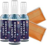 ULTRAVUE Gel Lens Cleaner Kit - 3 x 2oz Travel Size Eye Glasses Cleaner Gel Spray + 2 Microfiber Cleaning Cloths - Safe for All Lenses (AR Coated Included), Eyeglasses and Screens - Cobalt