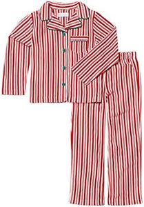 PajamaGram Boys' Pajama Sets - Kids Fleece Pajamas, Candy Cane, 14