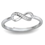 THE MARKETVILLA Pure 925 Silver Rings for Women - Infinity Ring for Women Stylish, Sterling Silver Ring for Girls - Adjustable Size (Classic Infinity)