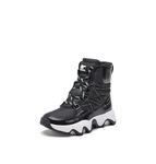 SOREL Women's Kinetic Impact Sport Waterproof Boot, Black/Sea Salt, 9