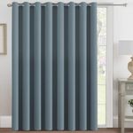 H.VERSAILTEX Blackout Patio Curtains 100 x 96 Inches for Sliding Door Extral Wide Blackout Curtain Panels Thermal Insulated Room Divider - Grommet Top, 8' Tall by 8.5' Wide - Stone Blue