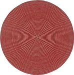 RUGSZONE® Natural Hand Woven Area Rugs- Cotton and Linen Nordic Flax Woven Circular Floor mat - Home Decor for Living Room, Bedroom mat Round Natural Flax (120 CM, RED)