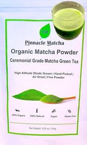 Pinnacle Matcha - Organic Matcha Powder, Ceremonial Grade Matcha Green Tea, High Altitude Spring Harvest -100g