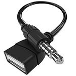 USB to Jack Adapter 3.5mm Male Aux Audio Plug to USB 2.0 Female Converter USB to Aux Audio Converter Cable Adapter Car Stereo Cable, for Mp3 Players, etc(Car Need Decoding Function)