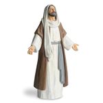 ShineOnAngel Jesus Christ Statue with Open Arms, Hand Painted Saint Statue Religious Modern Home Decor, Christian Jesus Figurines Religious Gift 9.5 Inch High