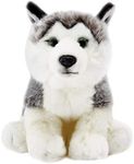 Lifelike Husky Stuffed Animal 12 in