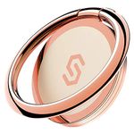 Syncwire Cell Phone Ring Holder Stand, 360 Degree Rotation Finger Ring Kickstand with Polished Metal Phone Grip for Magnetic Car Mount Compatible with iPhone, Samsung, LG, Pixel - Rose Gold