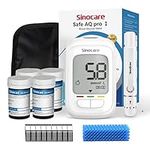 Sinocare Blood Sugar Monitor, 100pcs Strips & 100pcs lans. Safe AQ Pro I Diabetes Testing Kit with Ketone Warning, 2023 Upgrading Blood Glucose Monitors, Including Battery, mmol/L