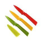 Kuhn Rikon Colori+ Prep 3 Pc Kitchen Knife Set (1x Paring Knife, 2x Serrated Kitchen Knife) Stainless Steel Blade Kitchen Knives Set. Sharp Knife Set – 3 Year Kuhn Rikon Kitchen Accessories Guarantee