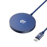 Ambrane 25W Qi2.2 Magsafe Wireless Charger, Fastest Wireless Charging - Charge 50% in 30 mins, New Qi2.2 Certified Technology, iPhone 12 to 17 All Models & Android Wireless Devices (AerosynQ 2, Blue)