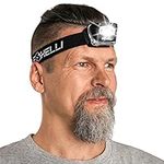 Foxelli LED Headlamp Flashlight for Adults & Kids, Running, Camping, Hiking Head Lamp with White & Red Light, Lightweight Waterproof Headlight with Comfortable Headband, 3 AAA Batteries Included