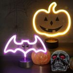 BRIGHTDECK 2 Pcs Bat&Pumpkin Lights