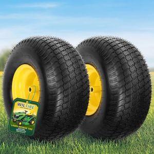 Wiltire (2 Pack) 20x8.00-8 Rear Tire and Wheel Assemblies, 20x8-8 Lawn Mower Tires,3.5" Offset Hub, 3/4" Bore with 3/16" Keyway, 4 Ply Tubeless,S-Turf,Fit Riding Lawn Mower and Tractor Rear Tires