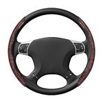 Ziciner Steering Wheel Cover, Car Carbon Fiber Steering Wheel Cover, Anti-Slip Car Wheel Cover Protector for Man and Women, Auto Interior Accessories Universal Fit Most of Cars (Wood Grain, Brown)