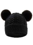 Gajraj Baby Boys Girls Winter Knit Cap Hat Soft Fleece Velvet Fur Woolen Hat | Skull Beanie Pom Pom Unisex Kids Winter Hat (6 Months to 7 Yrs) Black