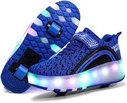 Nsasy Roller Shoes Girls Boys Wheels Sneakers Led Light up Sport Shoes Roller Skates Best Gift