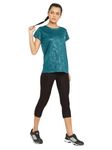 Clovia Women's Polyester Activewear Short Sleeve Sports T-Shirt (AT0124G08_Blue_XL)