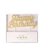 Meri Meri Happy Birthday Text Candle (Pack of 1), Unscented Meri Meri Birthday Candles