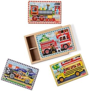 Melissa & Doug Vehicle Puzzles in a Box | Puzzles | Wooden Toy | 3+ | Boy or Girl