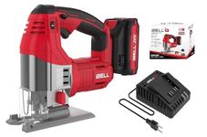 iBELL BJ29-65 Jig Saw | 20V Variable Speed 500–3000 RPM | 28mm Stroke Length | Max Cutting Depth 135mm Wood & 10mm Steel | Includes 2.0Ah Li-Ion Battery & Charger | 1-Year Warranty