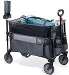 TIMBER RIDGE XXXL Festival Trolley, Folding Camping Wagon 225L Adjustable Larger Capacity, Collapsible Beach Trolley Cart for Outdoor, Pull Along Trolley with Adjustable Handle & Cup Holder