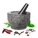 HiCoup Kitchenware Granite Mortar and Pestle - Unpolished Mortar and Pestle