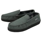 Dunlop Mens Faux Suede Moccasin Slippers - Grey - UK 9