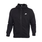 Nike BV2648-010 M NSW CLUB HOODIE FZ FT Sweatshirt Men's black/black/white Size M