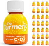 The Turmeric Co Vitamin C Turmeric Drink - 28 Packs - 1000mg VIT C per Shot, Vitamin D3 3000 IU & Raw Turmeric, Health Energy Shots, Immune System Booster,100% Natural Fresh Ingredients