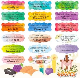 STKJoviale 480 PCS Bible Verse Stickers, Scripture Inspirational Christian Stickers Religious Bible Quote Stickers for Journaling Planner, Faith Stickers for Laptop Present Tags