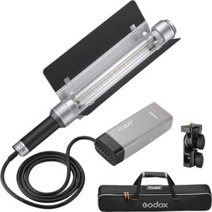 Godox AD-S200 Stick Flash Head 200W 5800K for AD200 and AD200Pro Pocket Flashes with Barn Door, AD-E2 Flash Holder Metal Bracket and Carry Bag