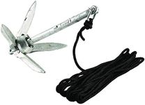 Attwood 11959-1 Universal 3 lb Marine Grapnel Folding Anchor with 20-Foot MFP Rope and Mesh Storage Bag